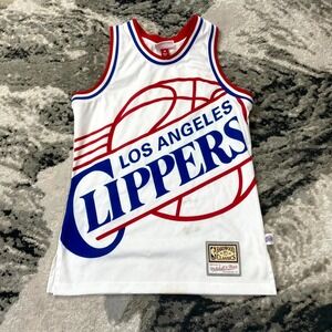Mitchell & Ness Jersey Mens S White LA Clippers Basketball Team NBA Athleisure